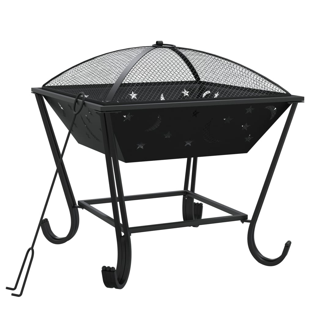 vidaXL Fire Pit with Poker 50 cm XXL Steel 2