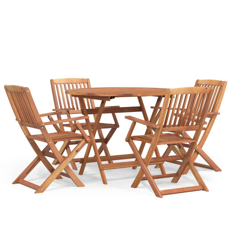 5 Piece Garden Dining Set Solid Wood Acacia