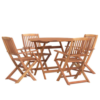 5 Piece Garden Dining Set Solid Wood Acacia