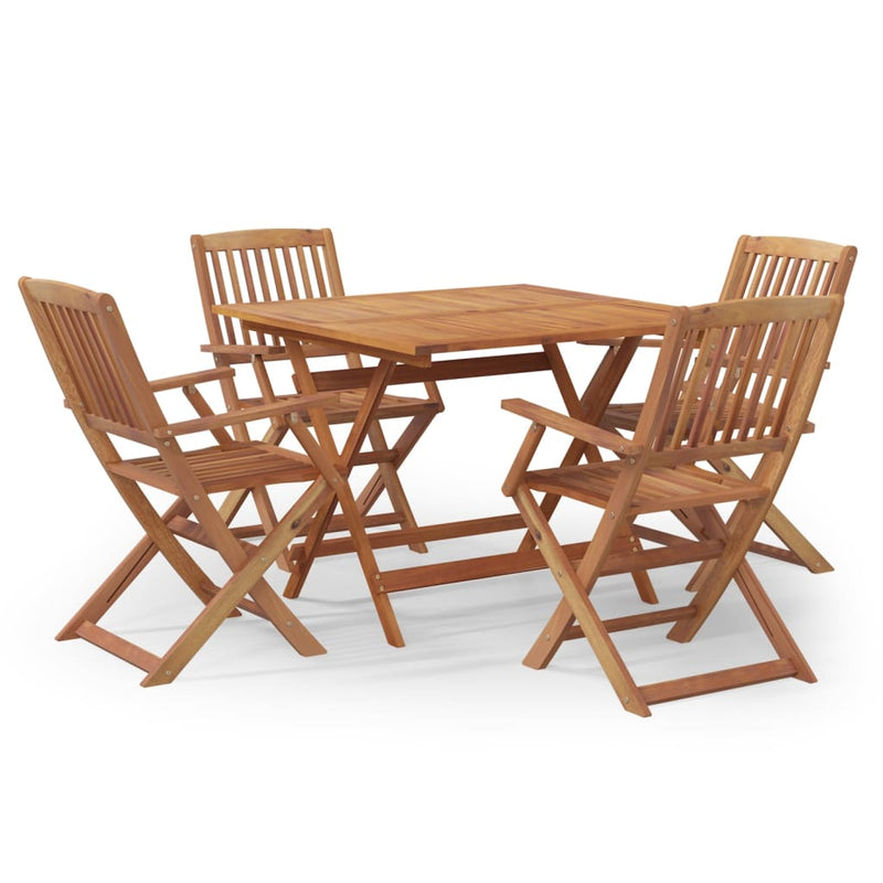 5 Piece Garden Dining Set Solid Wood Acacia