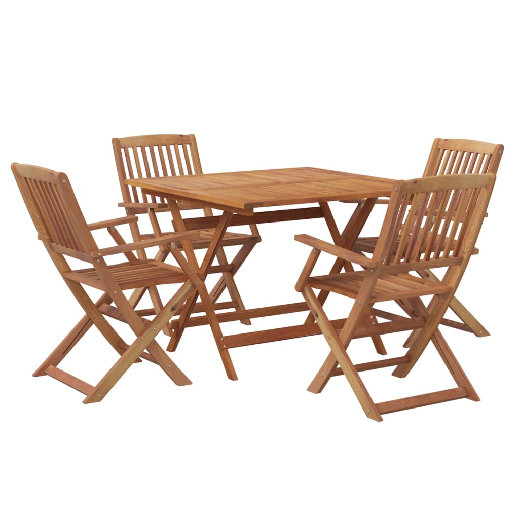 vidaXL 5 Piece Garden Dining Set Solid Wood Acacia 3