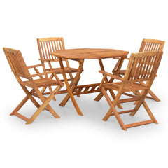 vidaXL 5 Piece Garden Dining Set Solid Wood Acacia 2