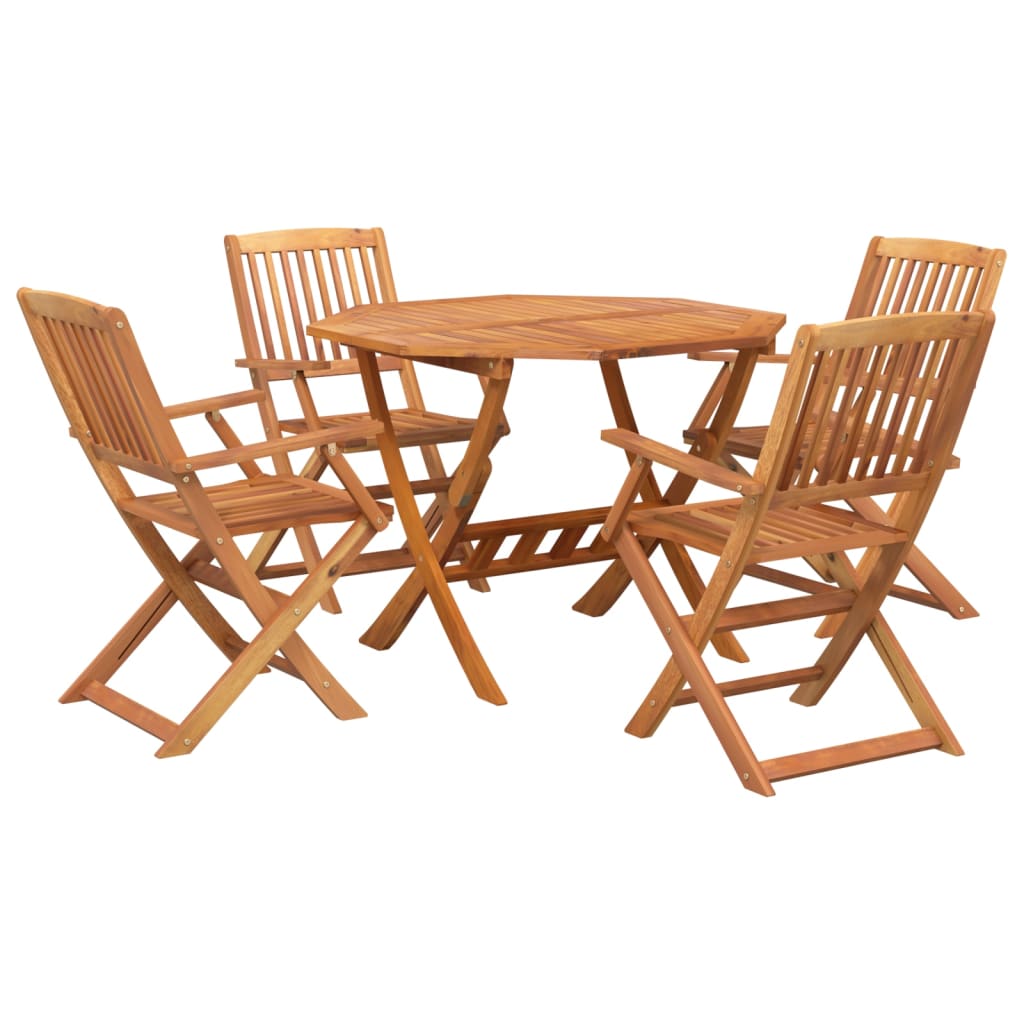 vidaXL 5 Piece Garden Dining Set Solid Wood Acacia 3
