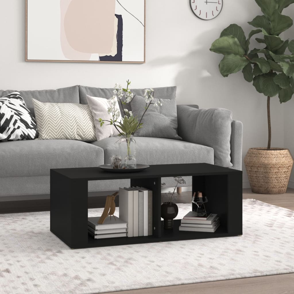 vidaXL Coffee Table Black 100x50x36 cm Engineered Wood 1