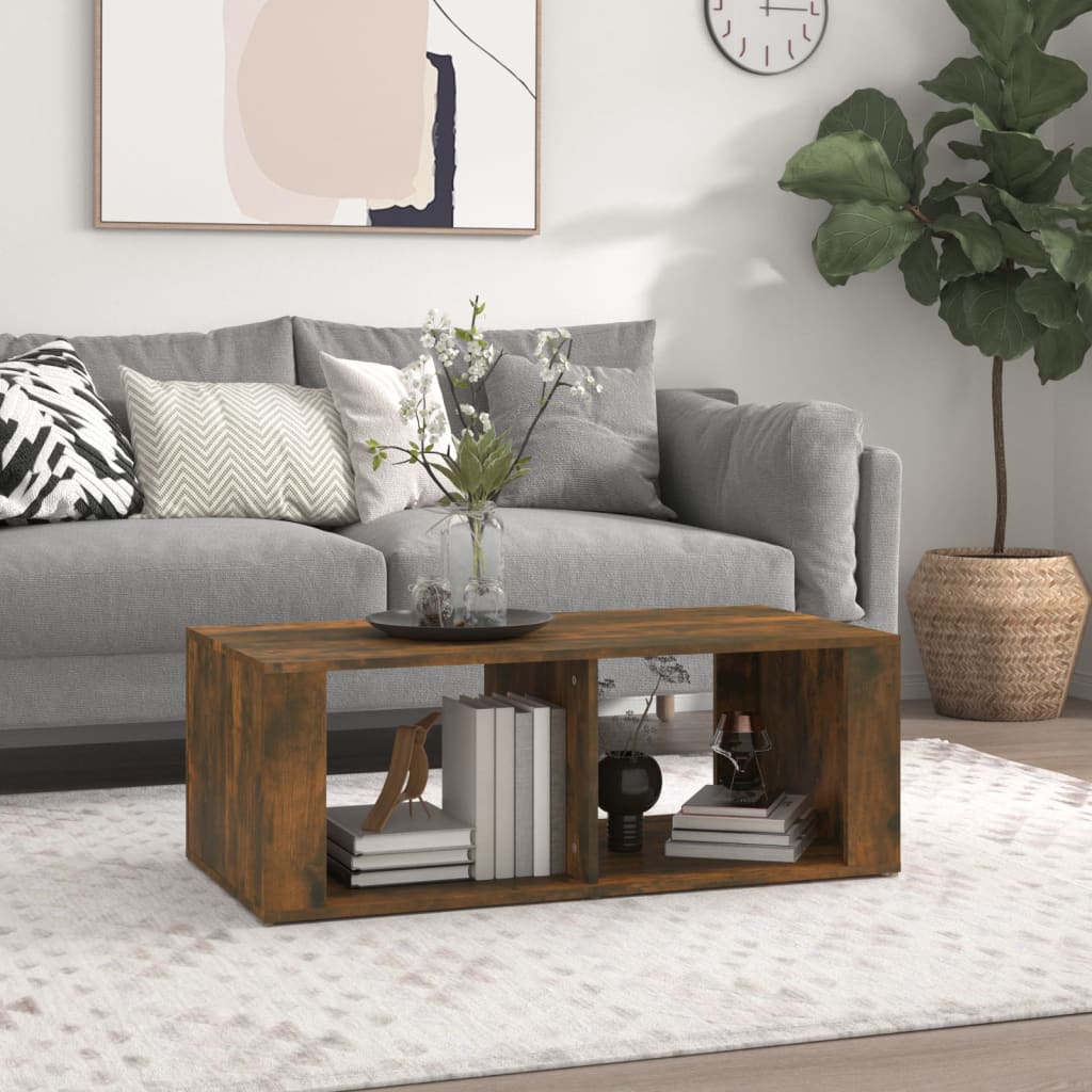 vidaXL Coffee Table Smoked Oak 100x50x36 cm Engineered Wood 1