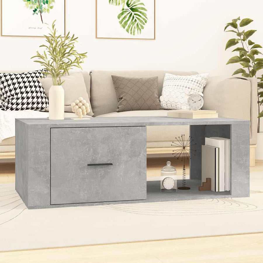 vidaXL Coffee Table Concrete Grey 100x50,5x35 cm Engineered Wood 1