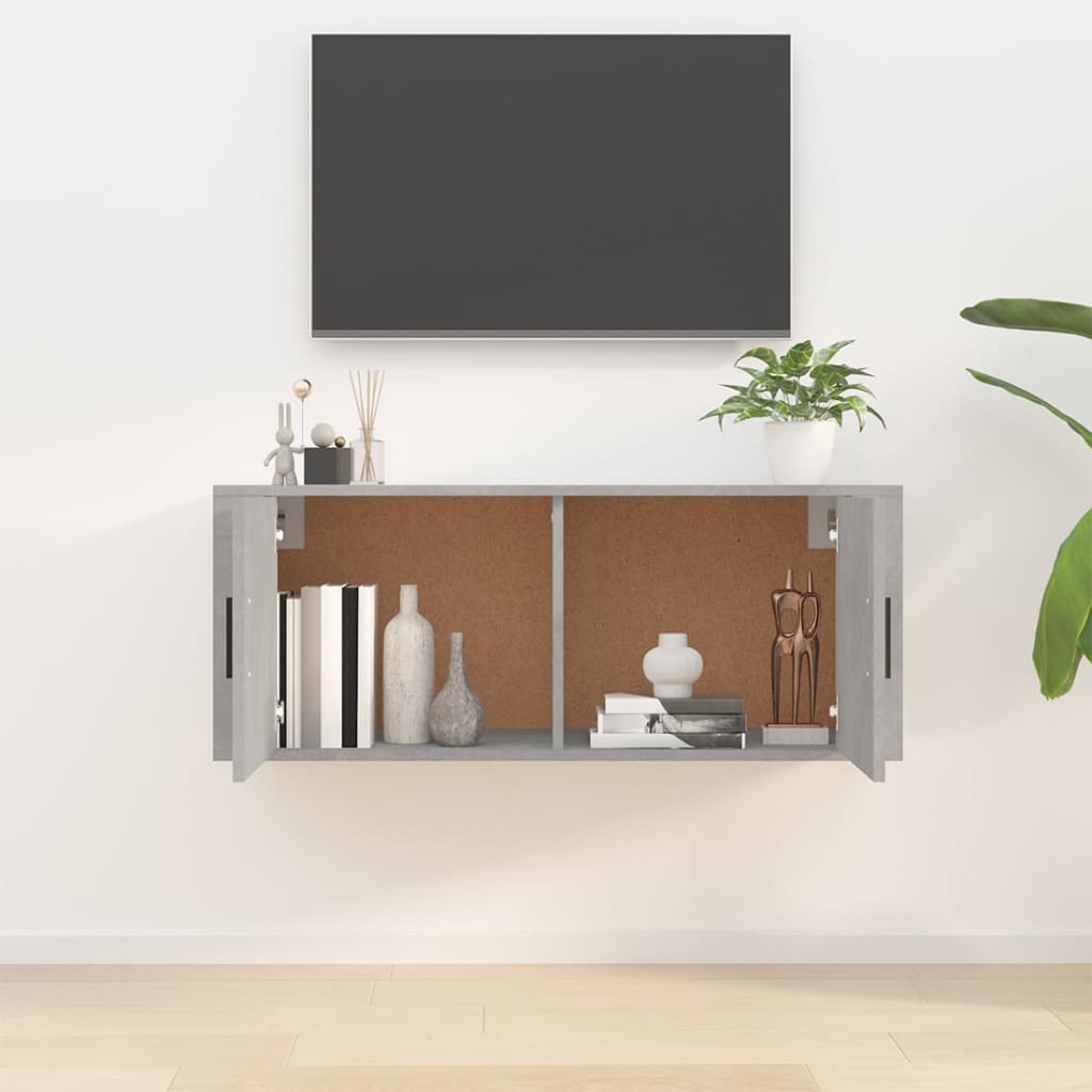 Wall Mounted TV Cabinet 100x34.5x40 cm Concrete grey