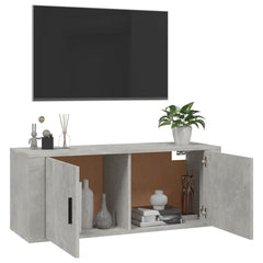Wall Mounted TV Cabinet 100x34.5x40 cm Concrete grey