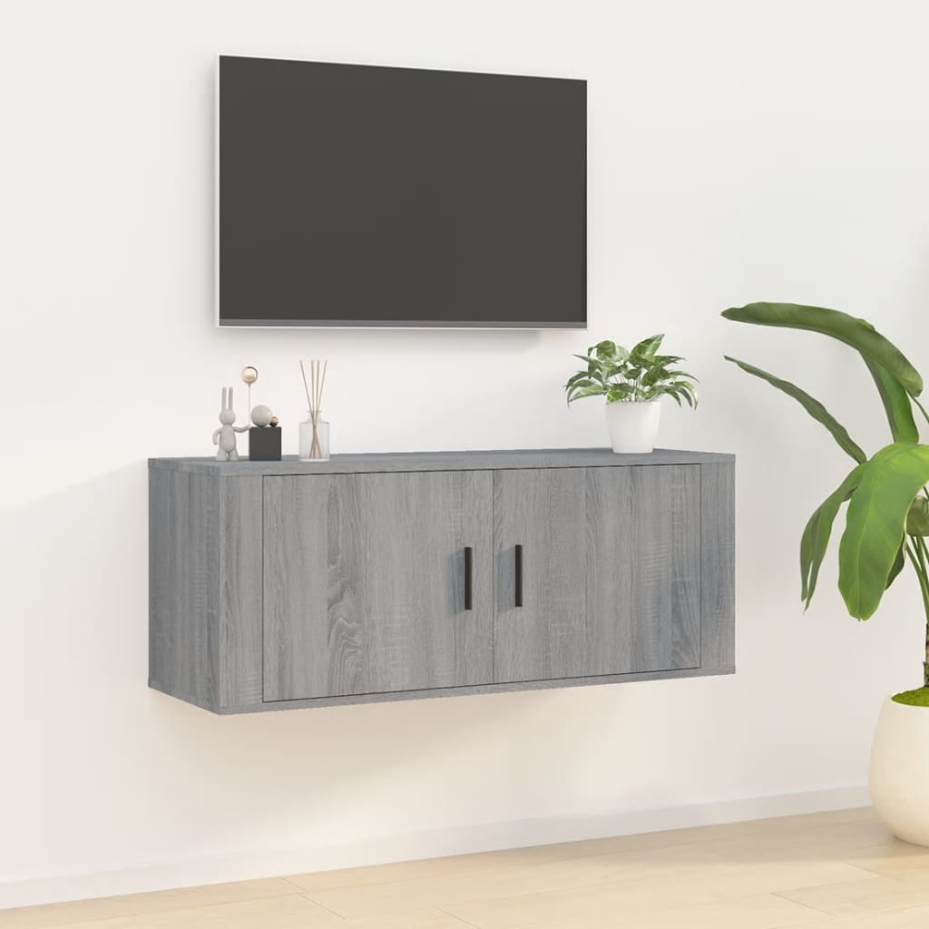 Wall Mounted TV Cabinet 100x34.5x40 cm Grey sonoma