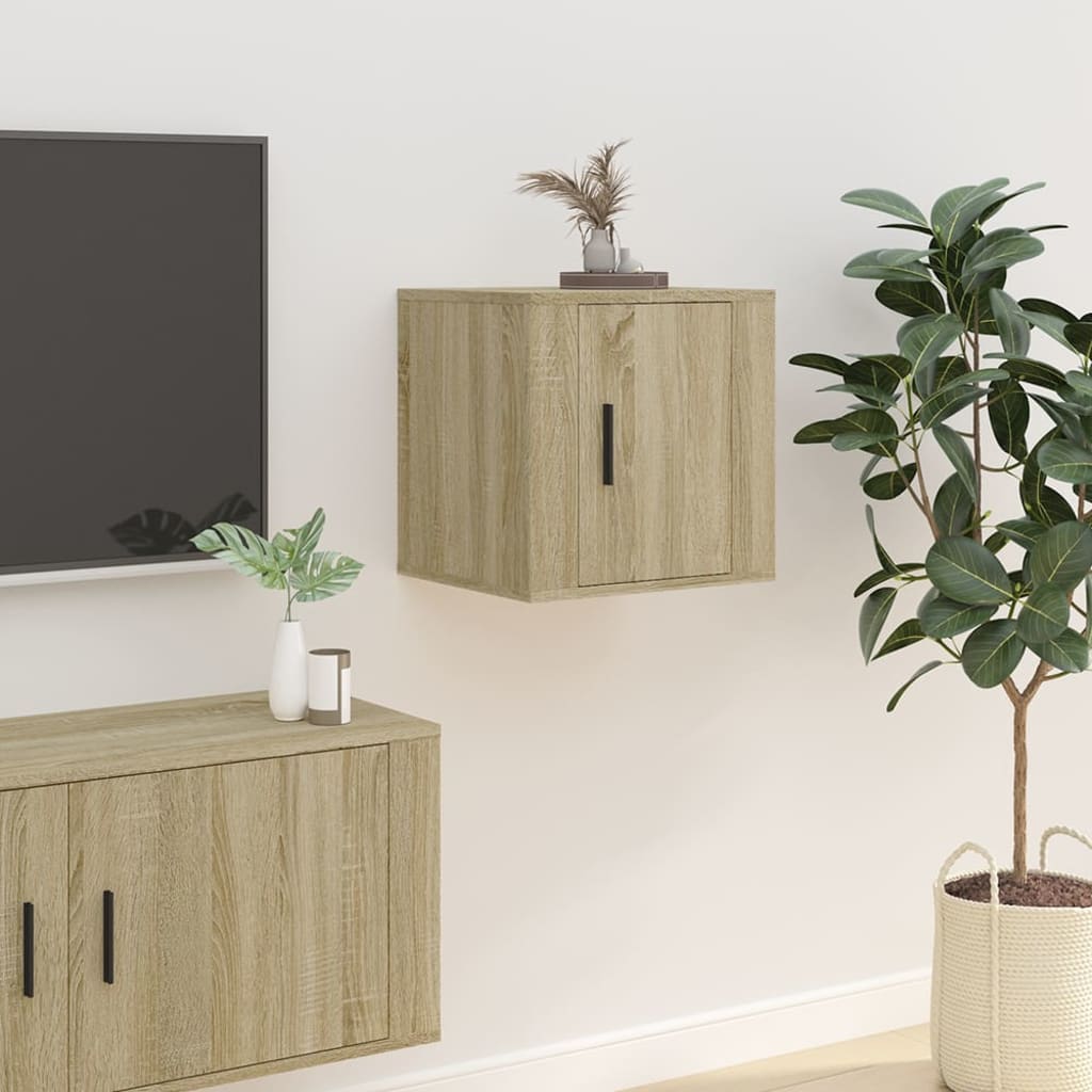 vidaXL 2 Piece Wall-mounted TV Cabinet Set Sonoma Oak 40x34,5x40 cm 3