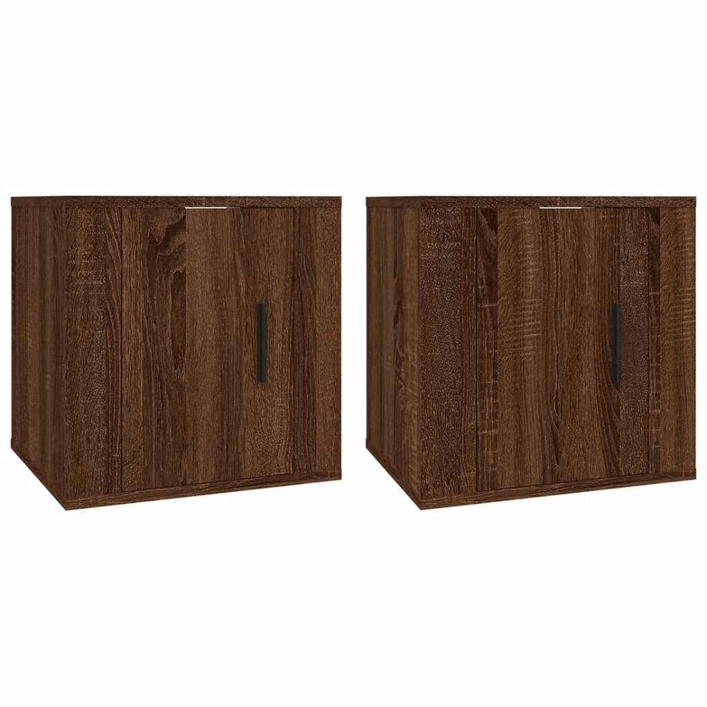 vidaXL 2 Piece Wall-mounted TV Cabinet Set Brown Oak 40x34,5x40 cm 2