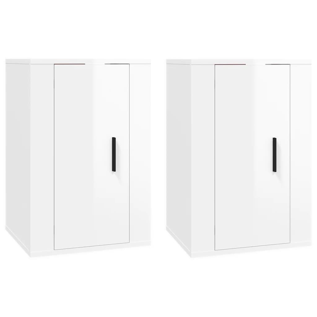 vidaXL 2 Piece Wall-mounted TV Cabinet Set High Gloss White 40x34,5x60 cm 2