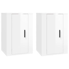 vidaXL 2 Piece Wall-mounted TV Cabinet Set High Gloss White 40x34,5x60 cm 2