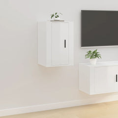vidaXL 2 Piece Wall-mounted TV Cabinet Set High Gloss White 40x34,5x60 cm 3