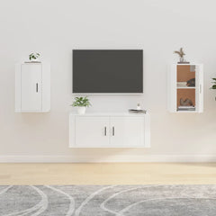 vidaXL 2 Piece Wall-mounted TV Cabinet Set High Gloss White 40x34,5x60 cm 1