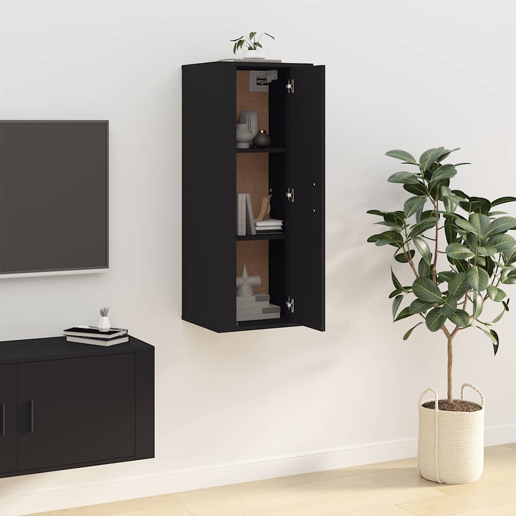 vidaXL Wall Mounted TV Cabinet Black 40x34,5x100 cm 3