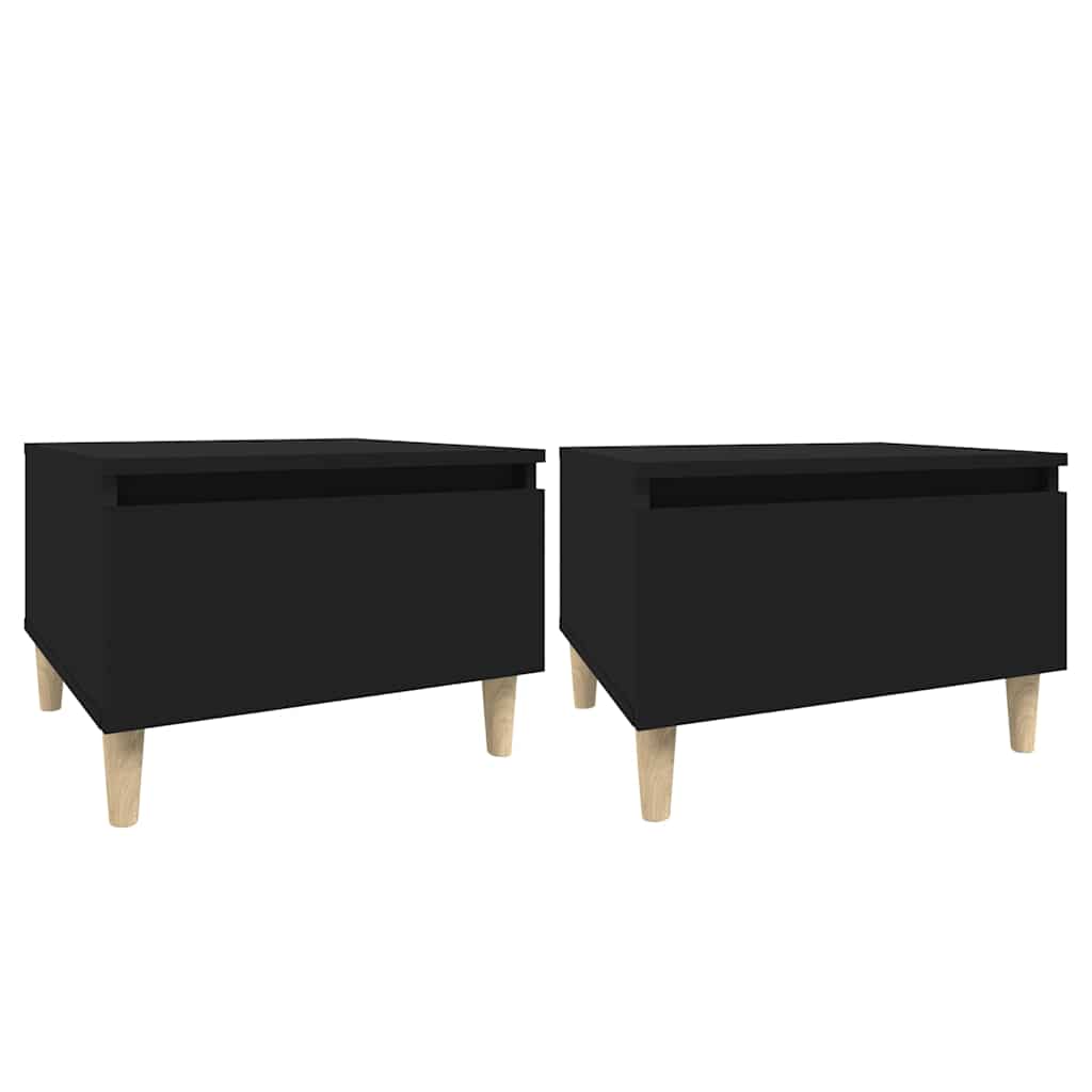 vidaXL Side Tables 2 pcs Black 50x46x35 cm Engineered Wood 2