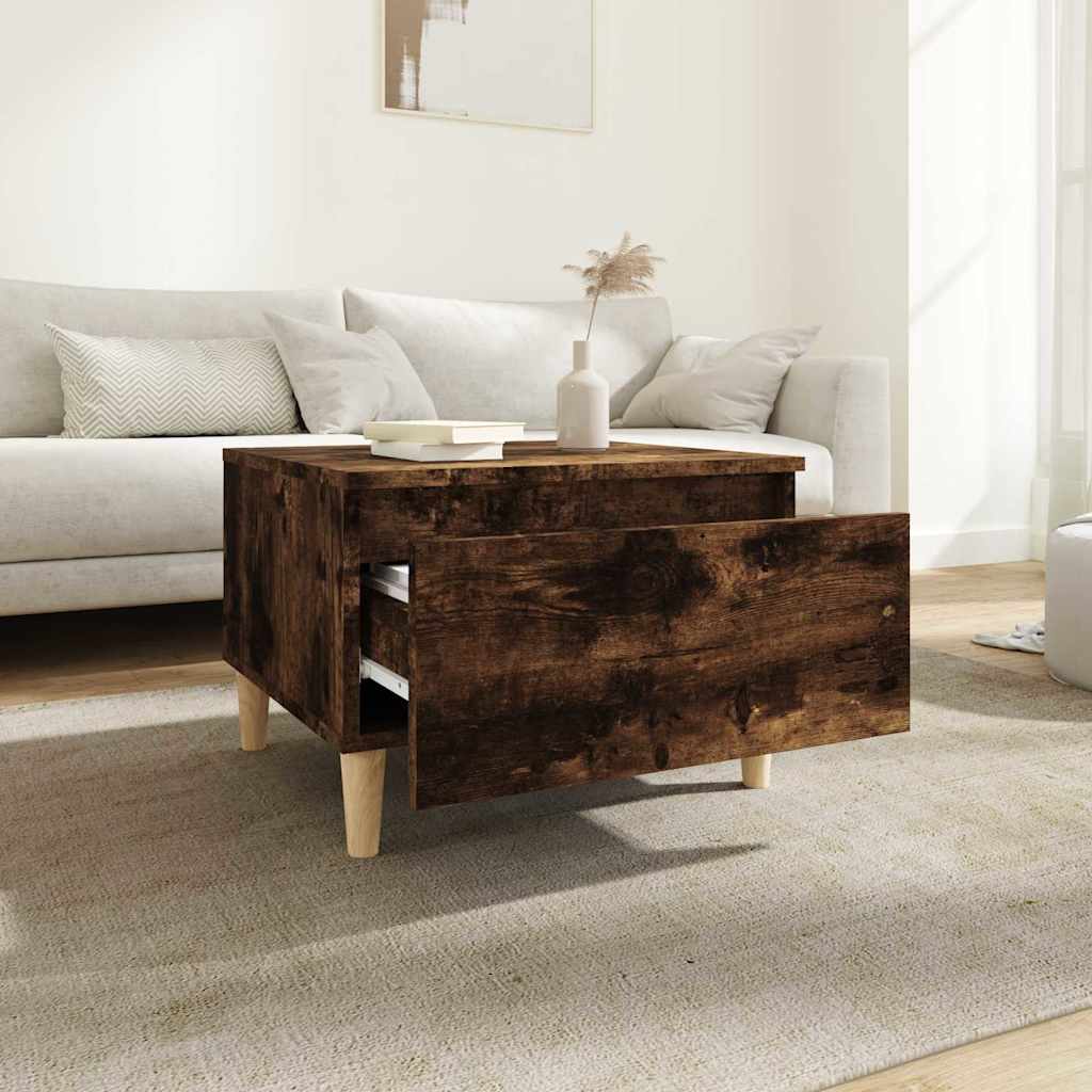 vidaXL Side Tables 2 pcs Smoked Oak 50x46x35 cm Engineered Wood 4