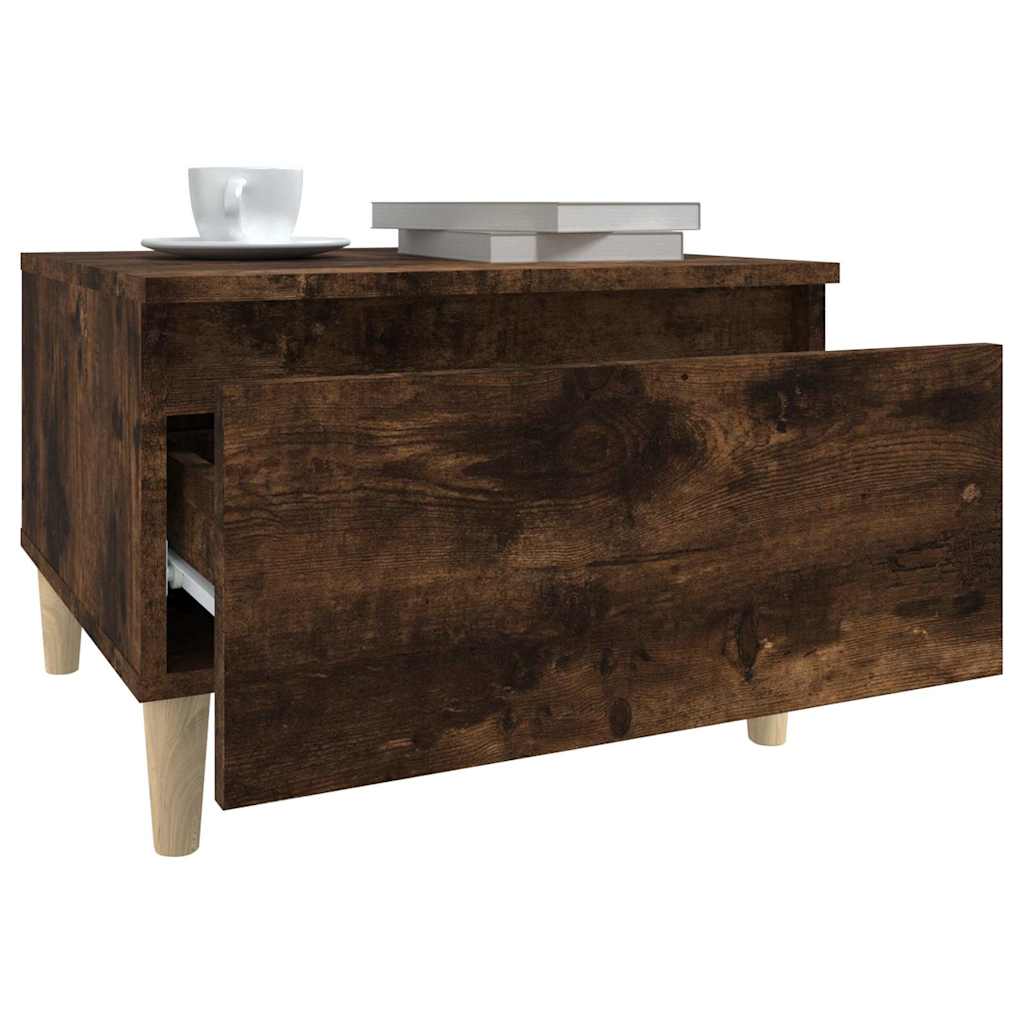 vidaXL Side Tables 2 pcs Smoked Oak 50x46x35 cm Engineered Wood 6