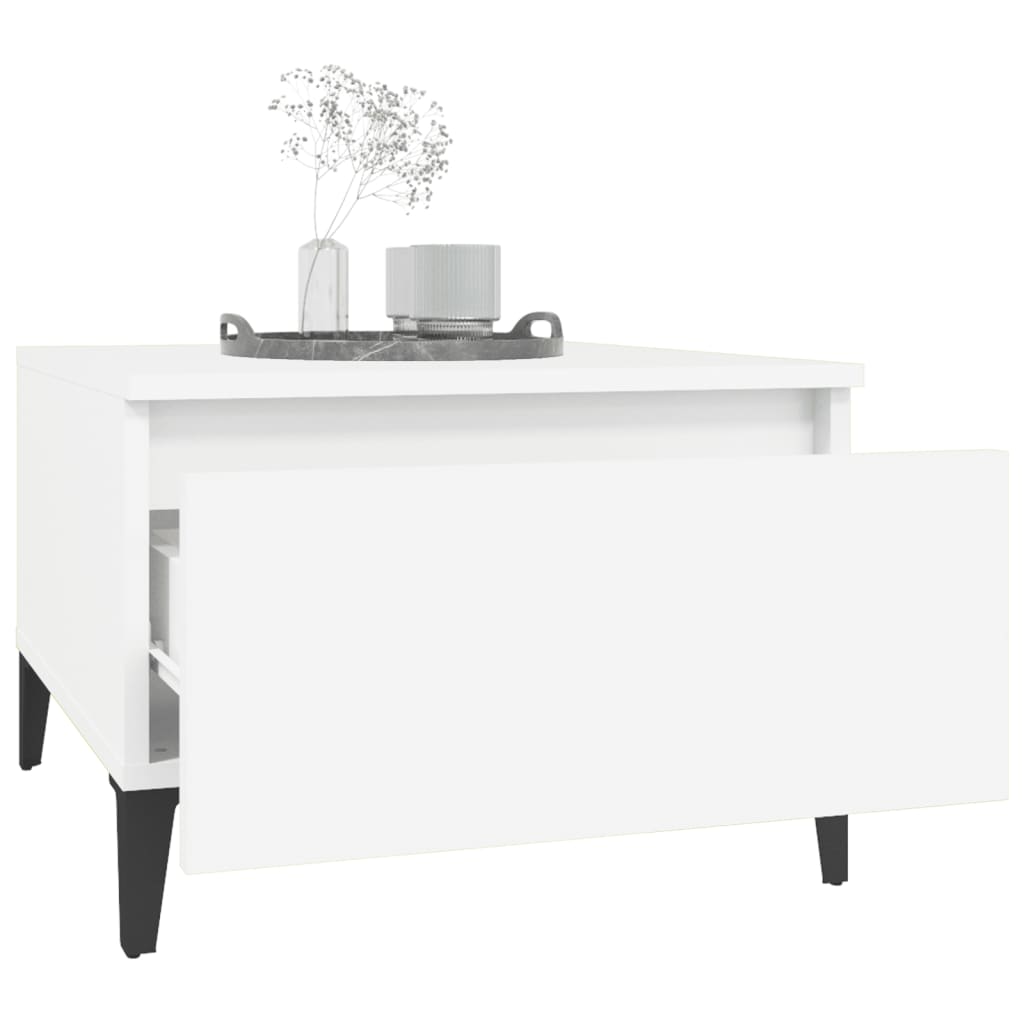 vidaXL Side Tables 2 pcs White 50x46x35 cm Engineered Wood 5