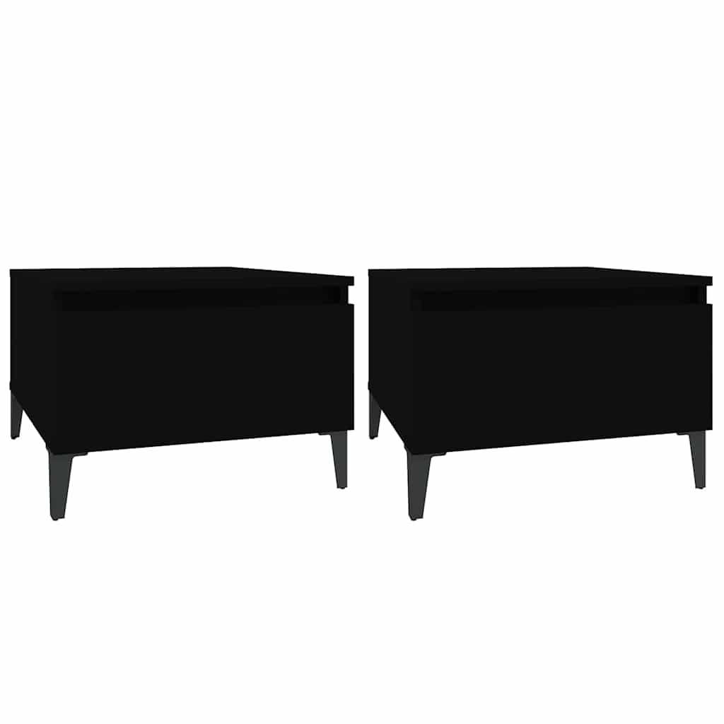 vidaXL Side Tables 2 pcs Black 50x46x35 cm Engineered Wood 2