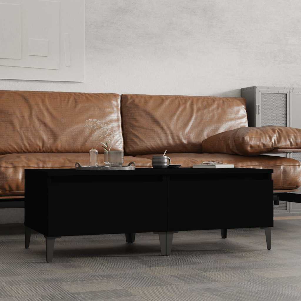 vidaXL Side Tables 2 pcs Black 50x46x35 cm Engineered Wood 1