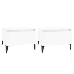 vidaXL Side Tables 2 pcs High Gloss White 50x46x35 cm Engineered Wood 2