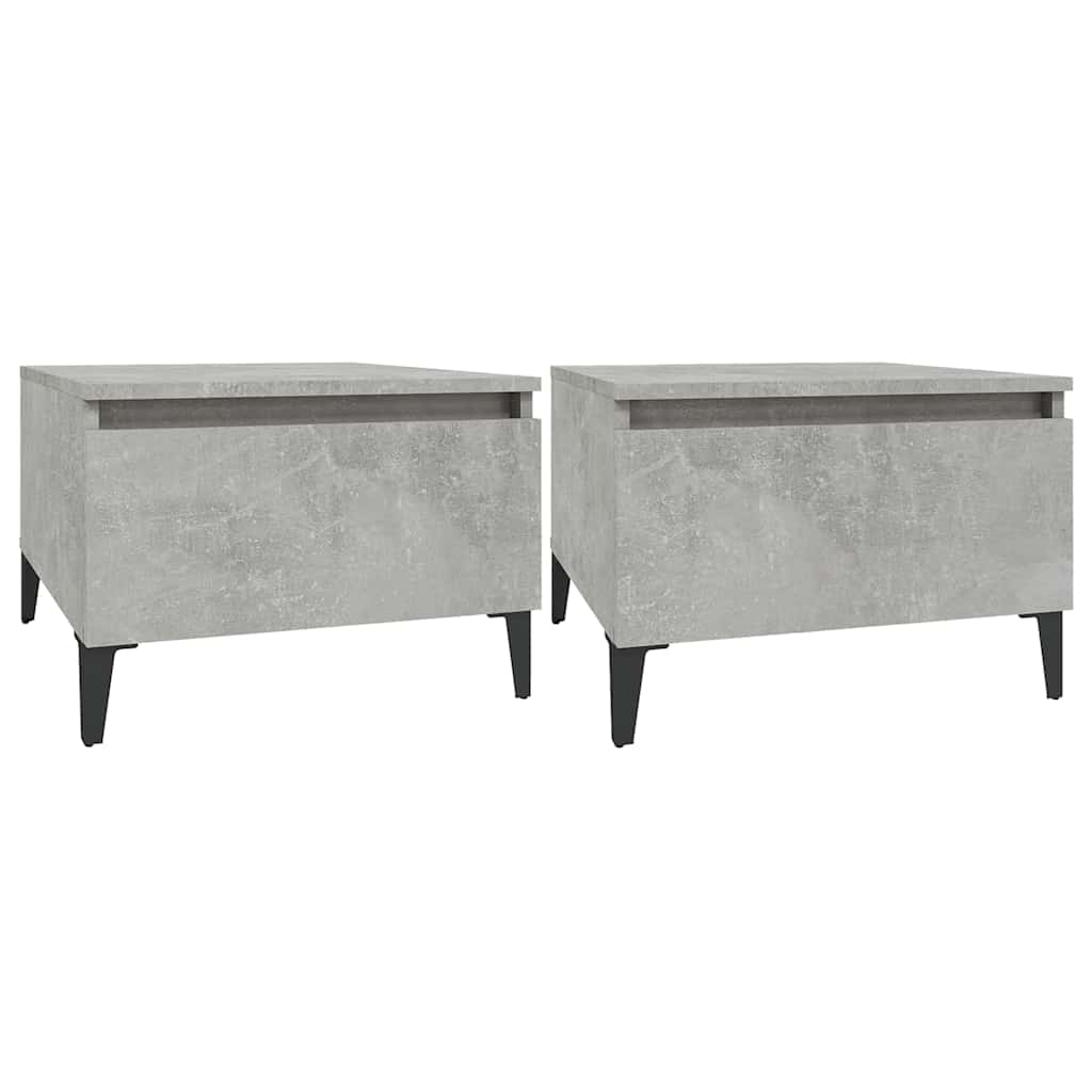 vidaXL Side Tables 2 pcs Concrete Grey 50x46x35 cm Engineered Wood 2