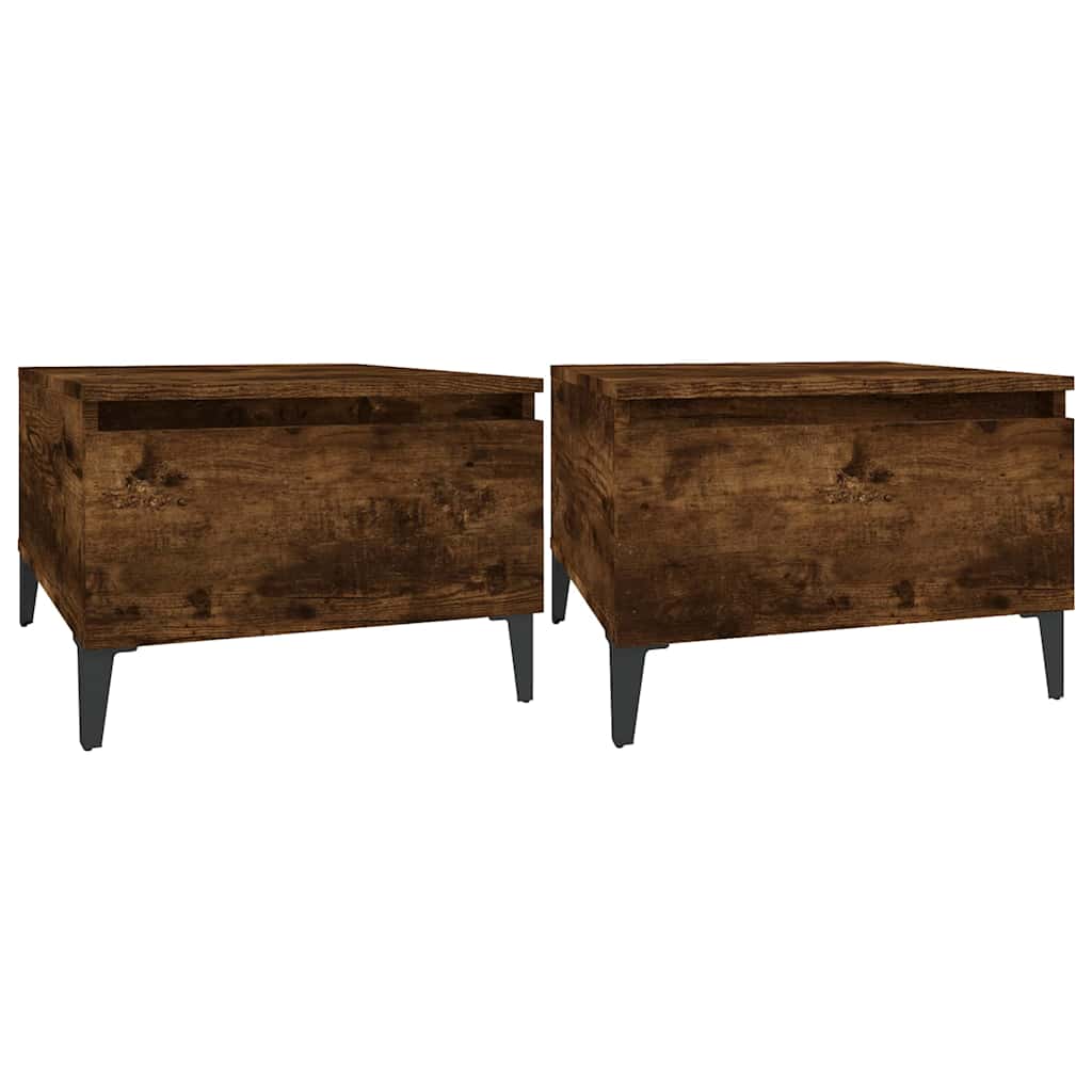 vidaXL Side Tables 2 pcs Smoked Oak 50x46x35 cm Engineered Wood 2