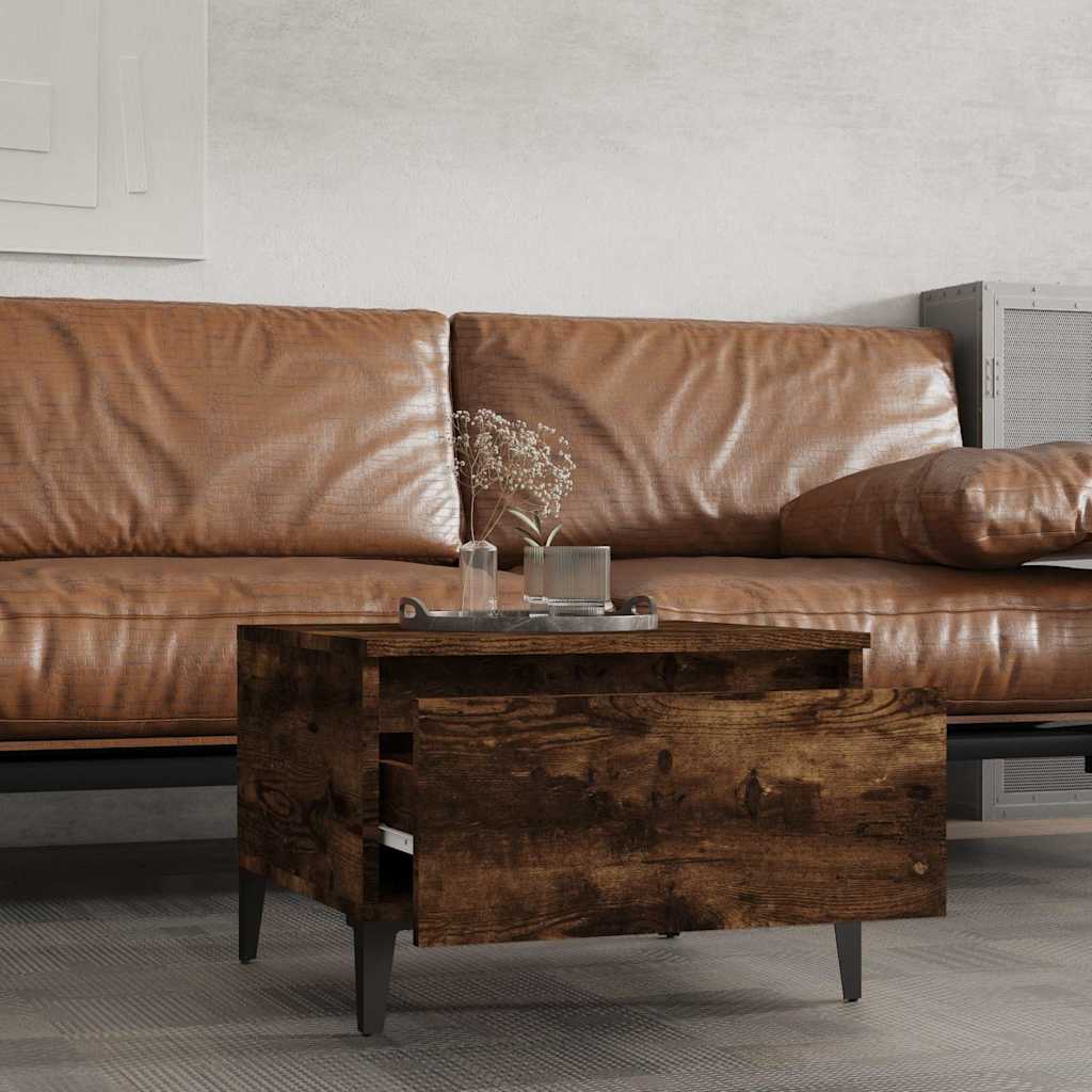 vidaXL Side Tables 2 pcs Smoked Oak 50x46x35 cm Engineered Wood 3