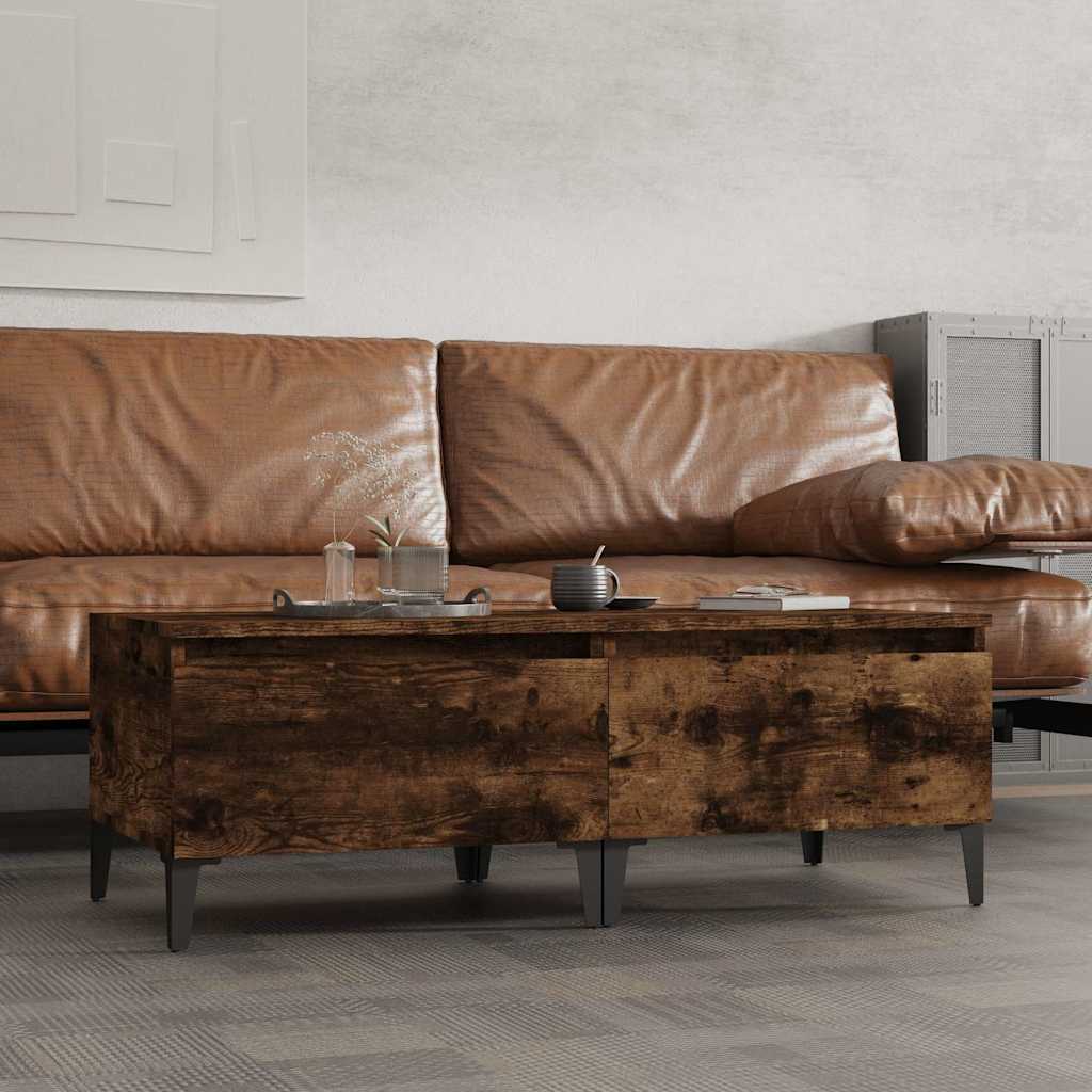 vidaXL Side Tables 2 pcs Smoked Oak 50x46x35 cm Engineered Wood 1
