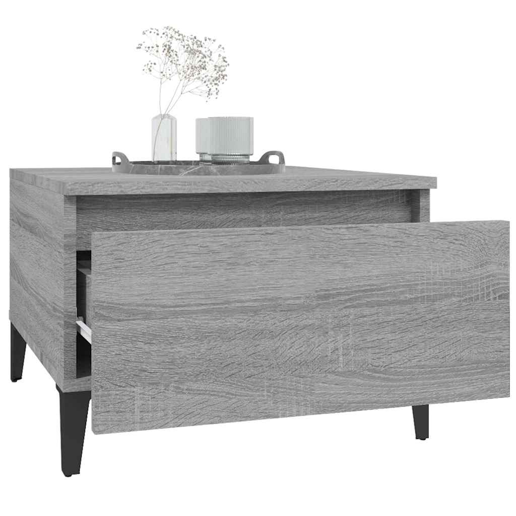 vidaXL Side Tables 2 pcs Grey Sonoma 50x46x35 cm Engineered Wood 5