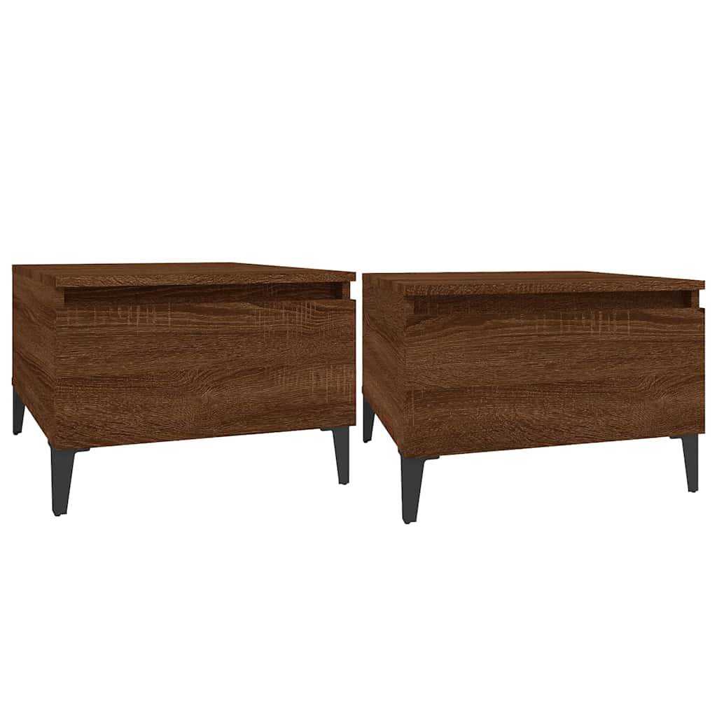 vidaXL Side Tables 2 pcs Brown Oak 50x46x35 cm Engineered Wood 2