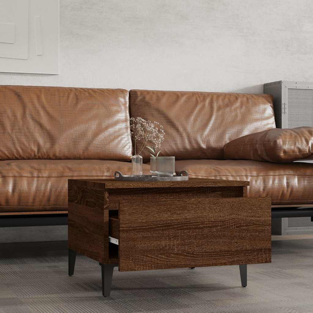 vidaXL Side Tables 2 pcs Brown Oak 50x46x35 cm Engineered Wood 3