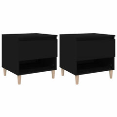 vidaXL Bedside Tables 2 pcs Black 50x46x50 Engineered Wood 2