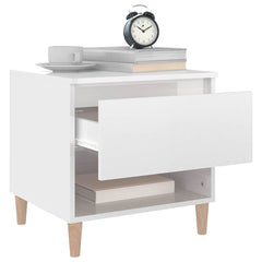vidaXL Bedside Tables 2 pcs High Gloss White 50x46x50 Engineered Wood 4