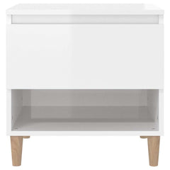 vidaXL Bedside Tables 2 pcs High Gloss White 50x46x50 Engineered Wood 5