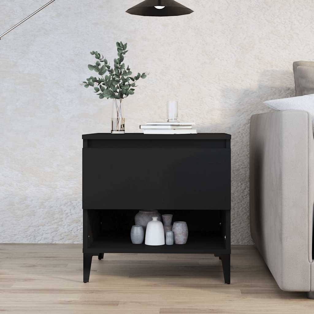 vidaXL Side Table Black 50x46x50 cm Engineered Wood 1