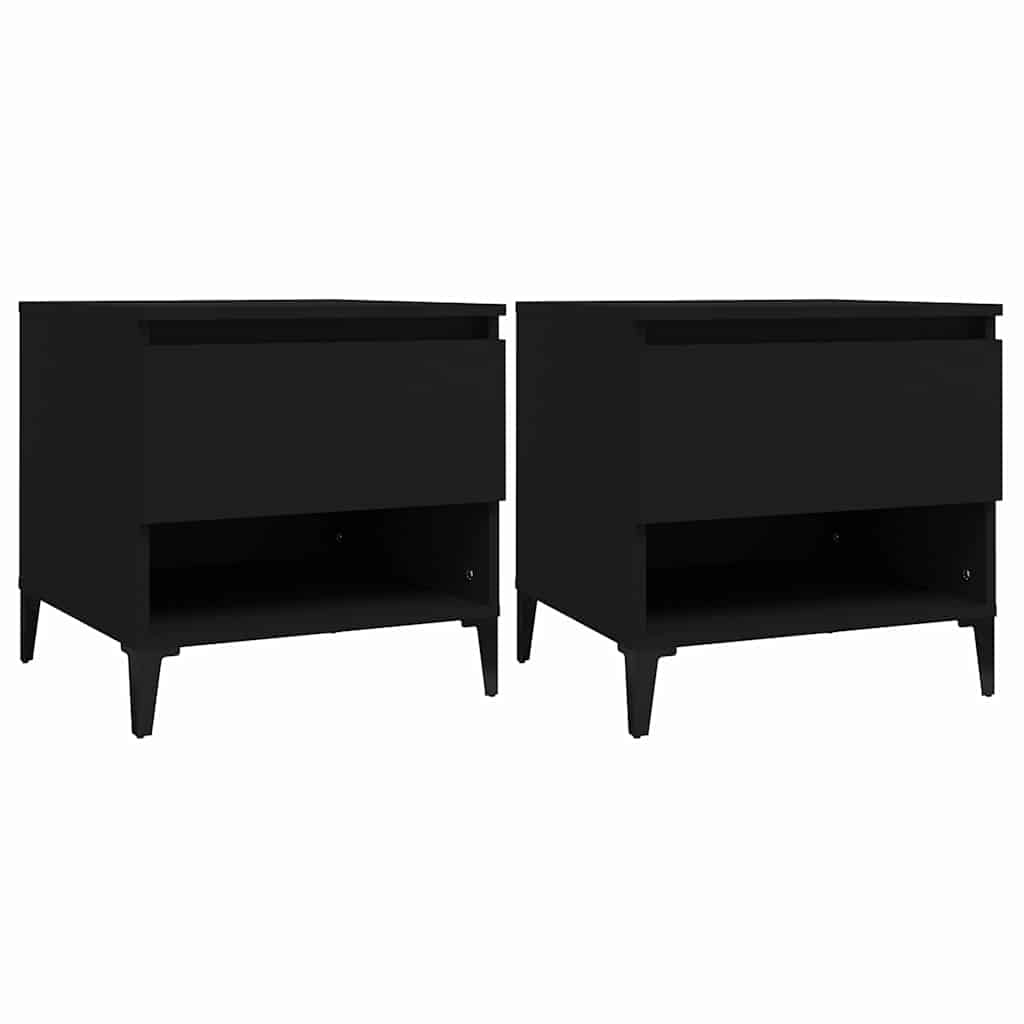 vidaXL Side Tables 2 pcs Black 50x46x50 cm Engineered Wood 2