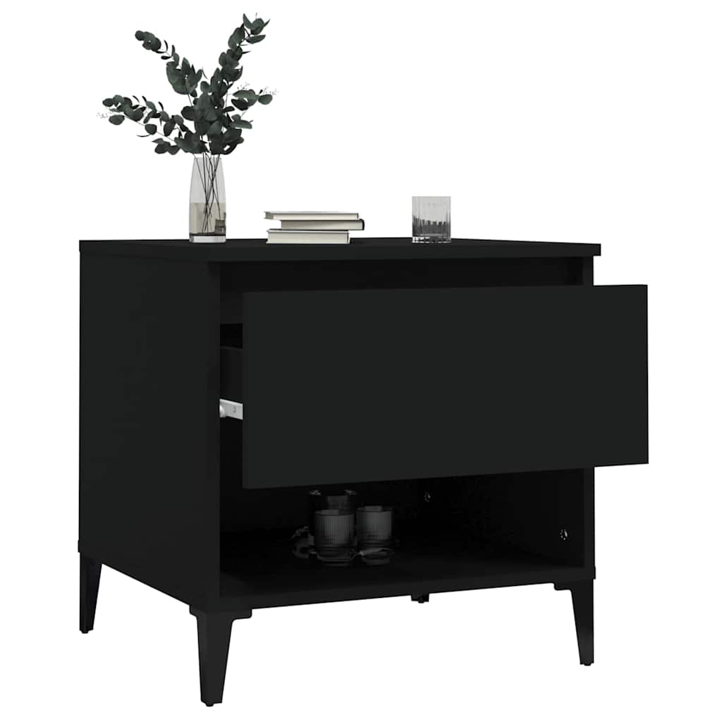 vidaXL Side Tables 2 pcs Black 50x46x50 cm Engineered Wood 5