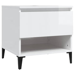 vidaXL Side Table High Gloss White 50x46x50 cm Engineered Wood 2