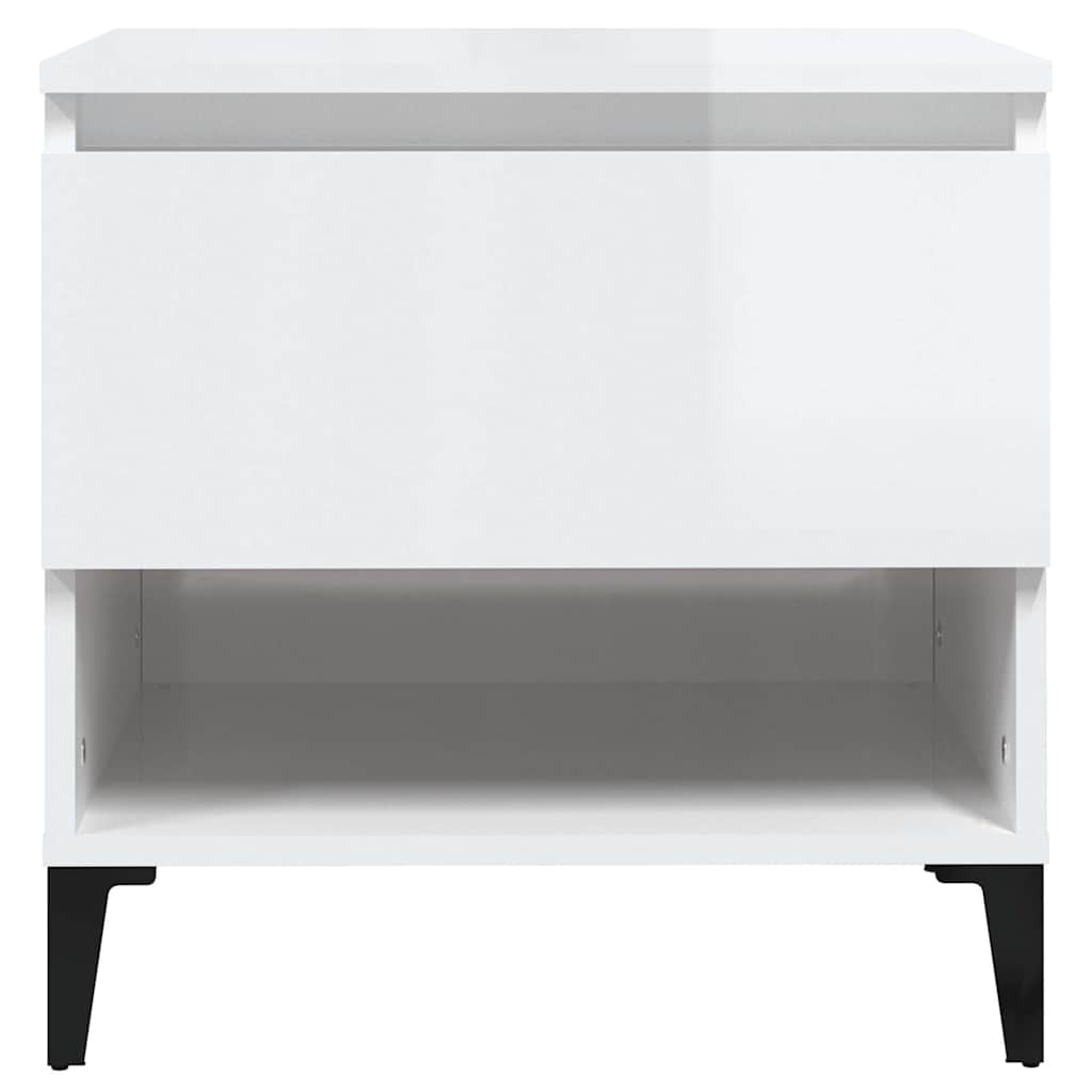 vidaXL Side Table High Gloss White 50x46x50 cm Engineered Wood 6