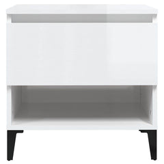 vidaXL Side Table High Gloss White 50x46x50 cm Engineered Wood 6