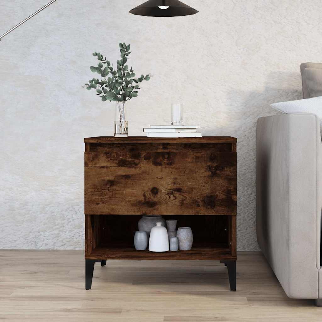 vidaXL Side Table Smoked Oak 50x46x50 cm Engineered Wood 1