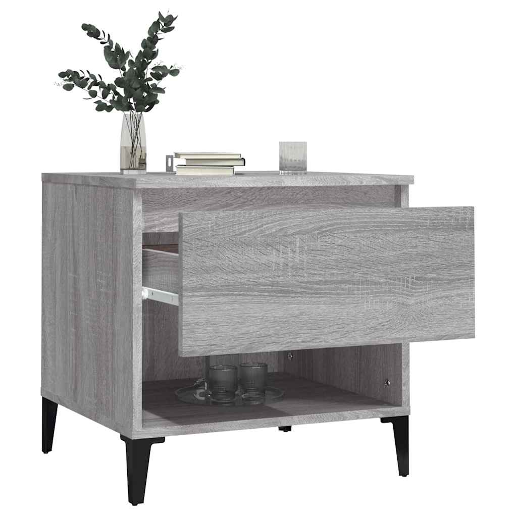 vidaXL Side Tables 2 pcs Grey Sonoma 50x46x50 cm Engineered Wood 5