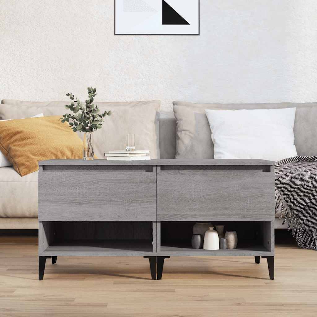 vidaXL Side Tables 2 pcs Grey Sonoma 50x46x50 cm Engineered Wood 1