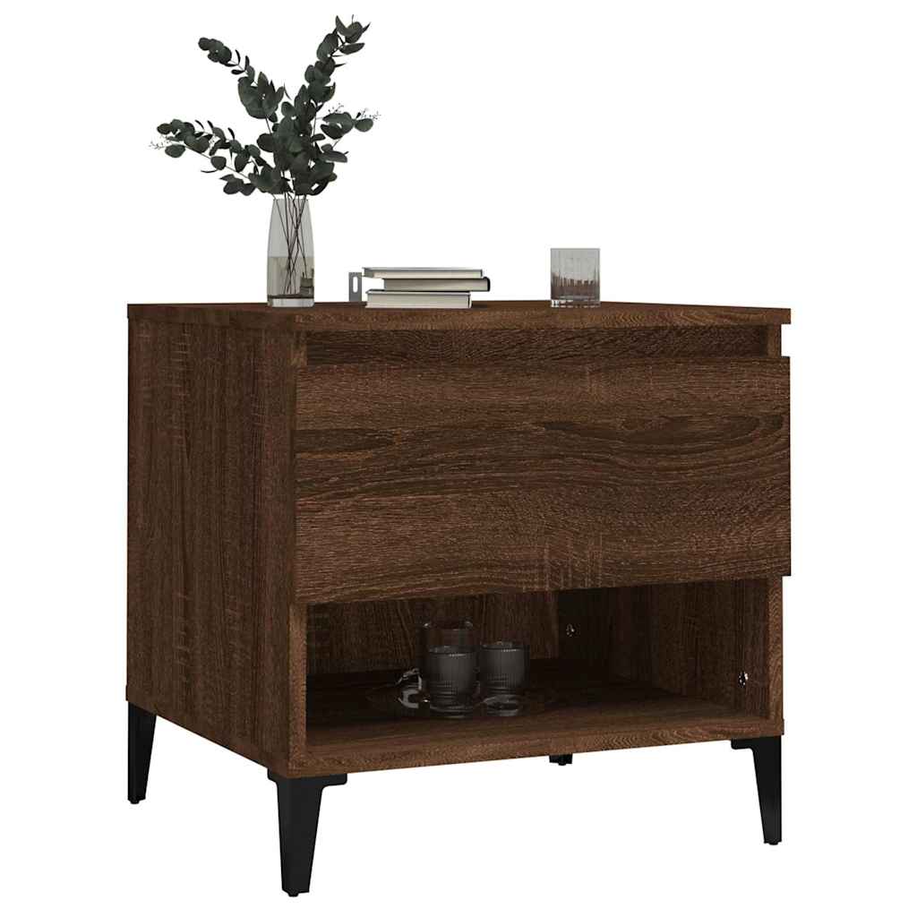 vidaXL Side Table Brown Oak 50x46x50 cm Engineered Wood 4