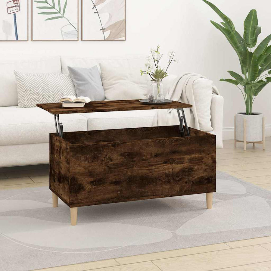 vidaXL Coffee Table Smoked Oak 90x44,5x45 cm Engineered Wood 1