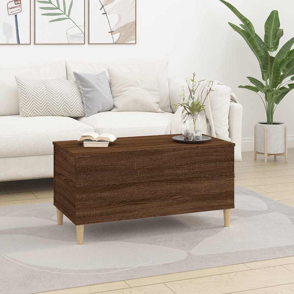 vidaXL Coffee Table Brown Oak 90x44,5x45 cm Engineered Wood 3