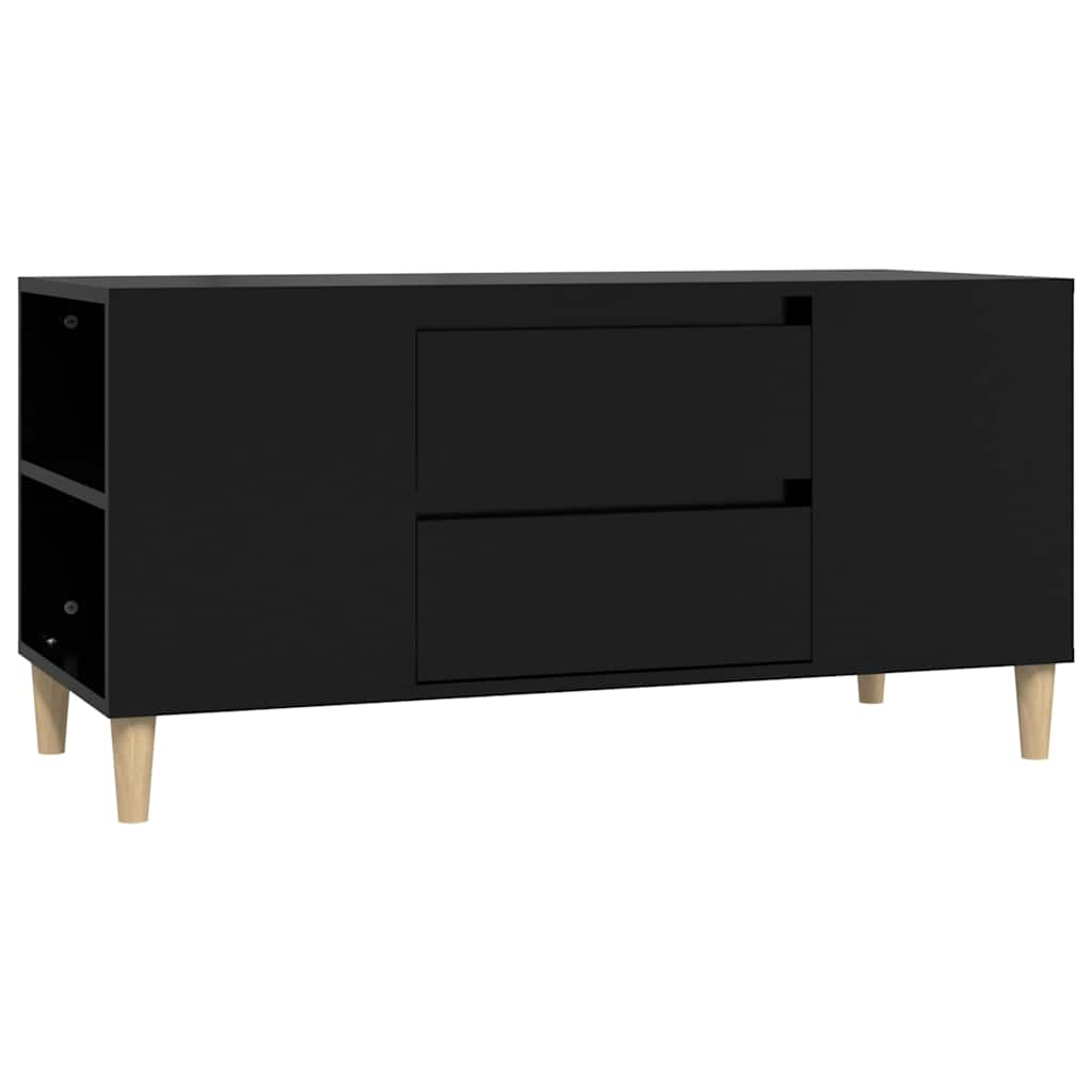 vidaXL TV Cabinet Black 102x44.5x50 cm Engineered Wood 2